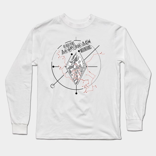 Adirondack  46 High Peak Sacred Geo Compass Long Sleeve T-Shirt by beckhorn